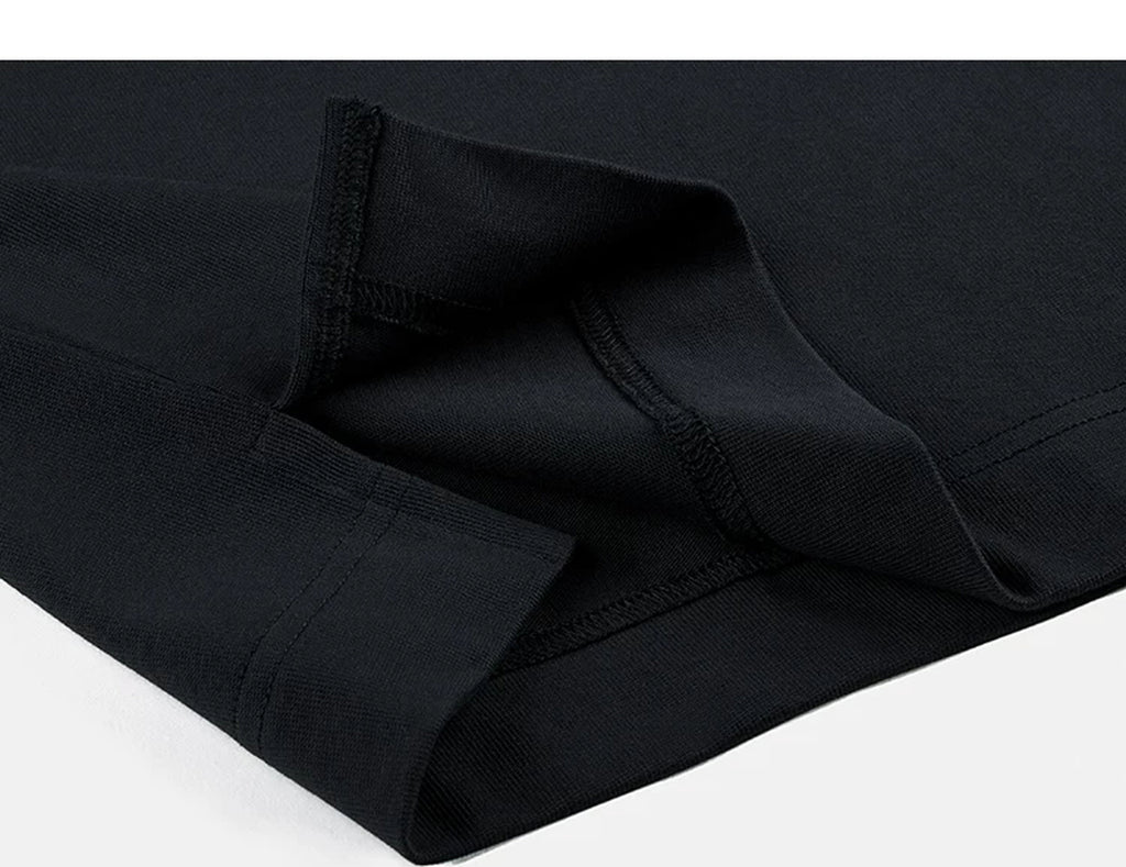 IDLT short sleeve polo, black folded hem.