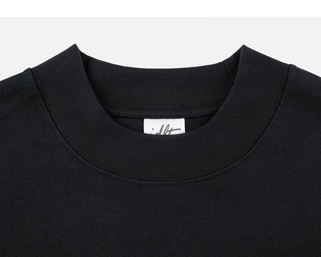 IDLT T-shirt, black crewneck.