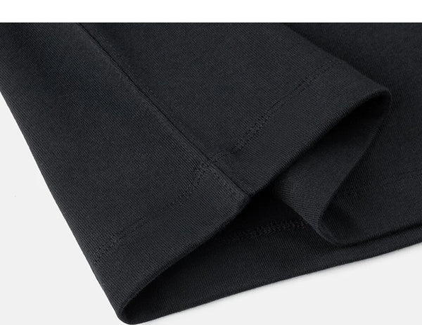 IDLT T-shirt, black folded hem.