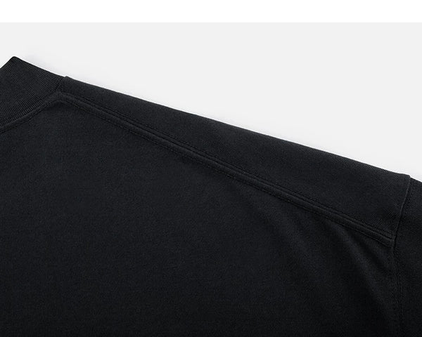 IDLT T-shirt, black shoulder seam.