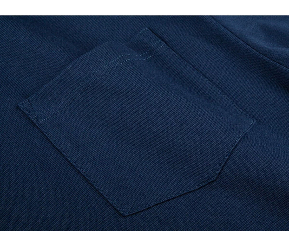 IDLT long sleeve pocket T-shirt, navy chest pocket.