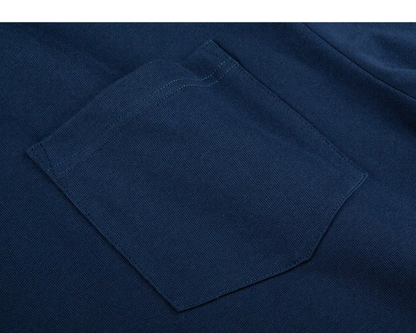 IDLT long sleeve pocket T-shirt, navy chest pocket.