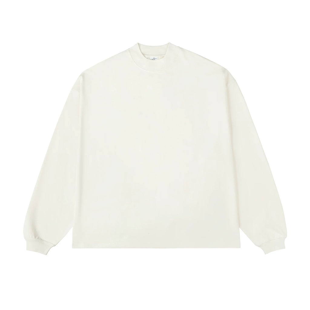 IDLT long sleeve T-shirt, cream front.