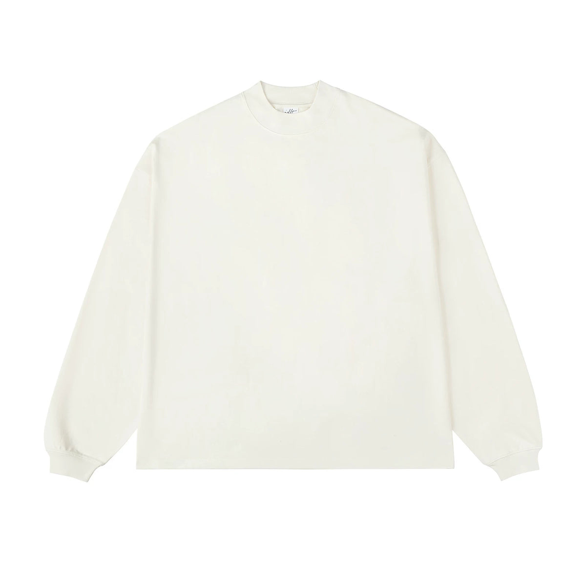 IDLT long sleeve T-shirt, cream front.