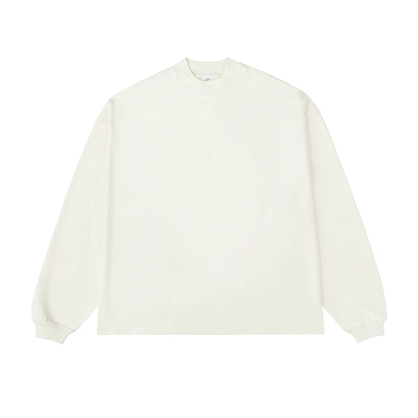 IDLT long sleeve T-shirt, cream front.