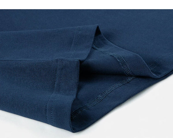 IDLT long sleeve T-shirt, navy folded hem.