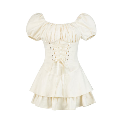 Balletcore Vintage Corset Waist Tiered Dress