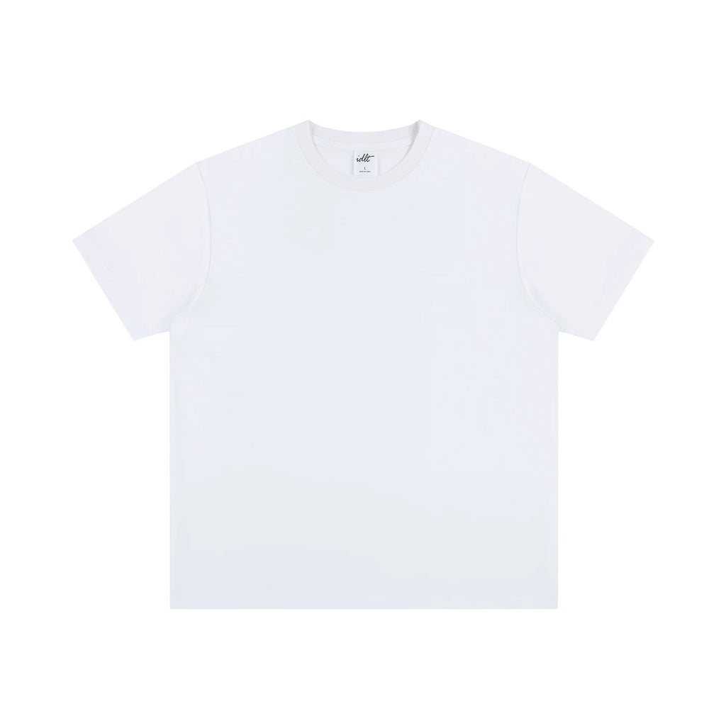 IDLT T-shirt, white front.