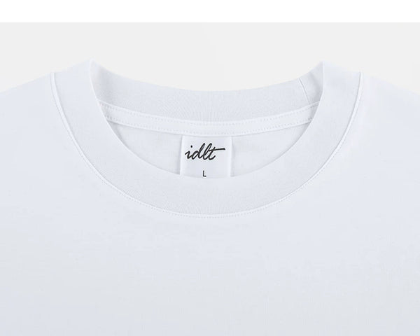IDLT T-shirt, white crewneck.