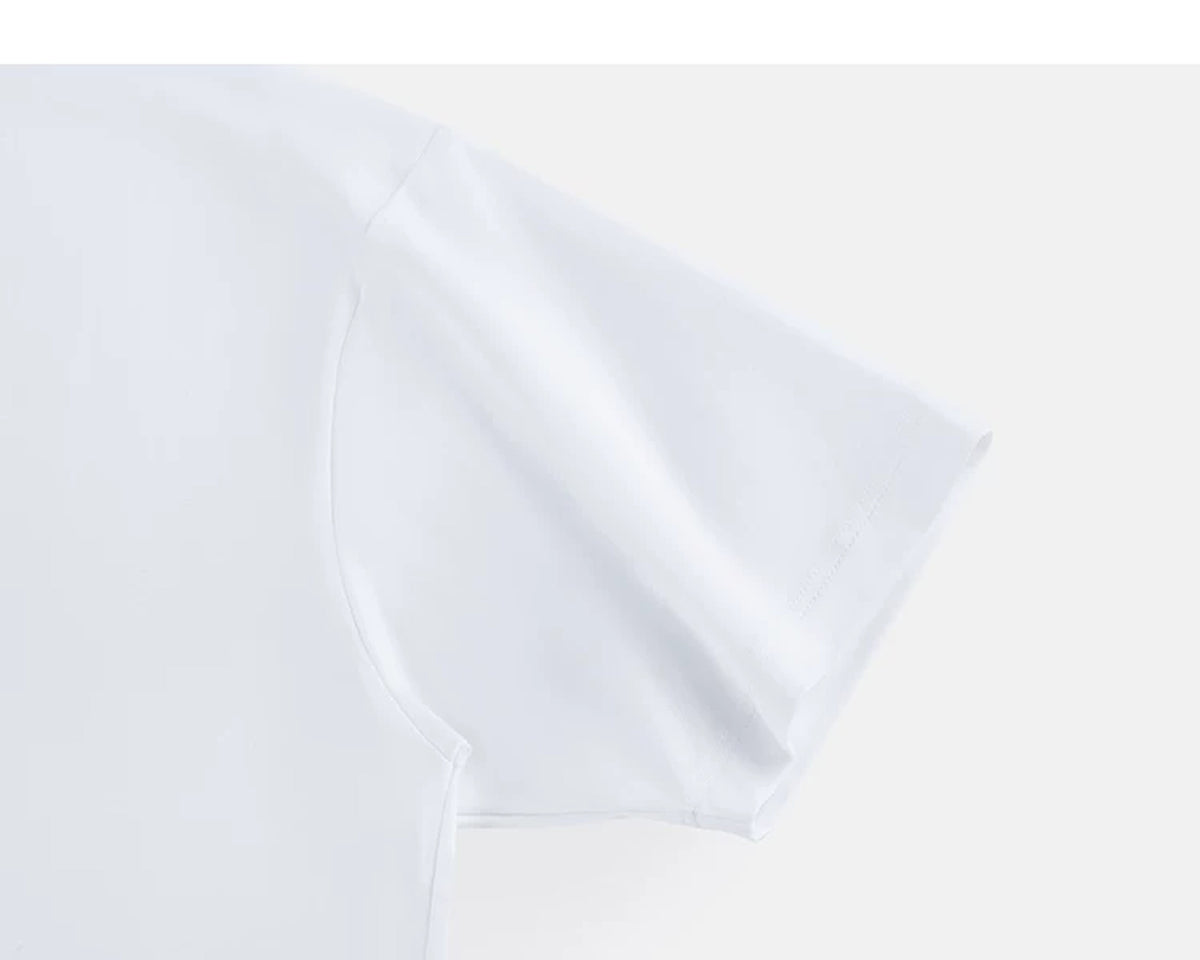 IDLT T-shirt, white sleeve.