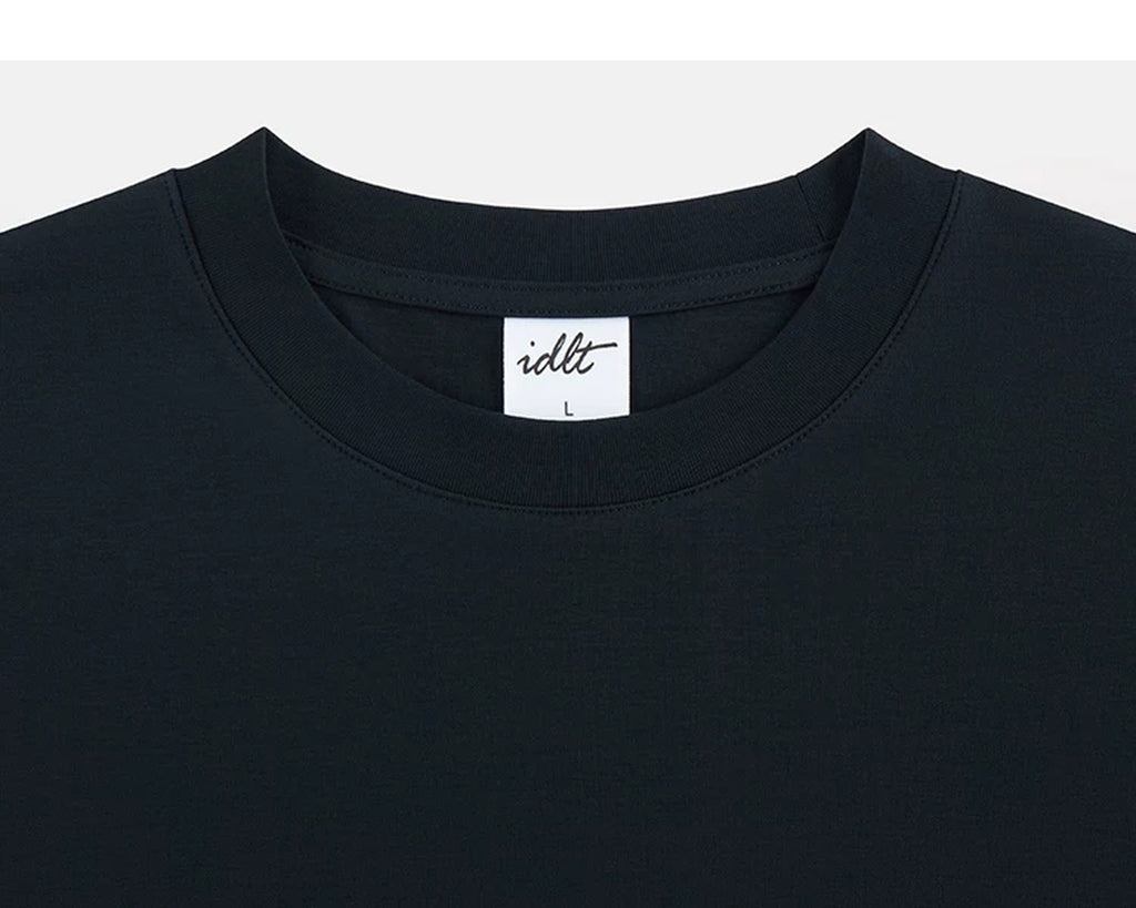 IDLT T-shirt, navy crewneck.