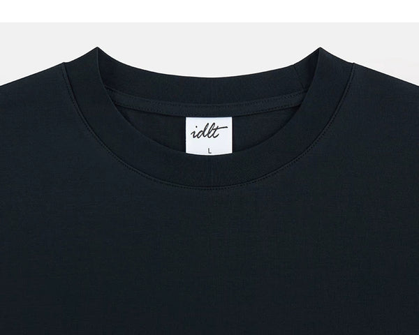 IDLT T-shirt, navy crewneck.