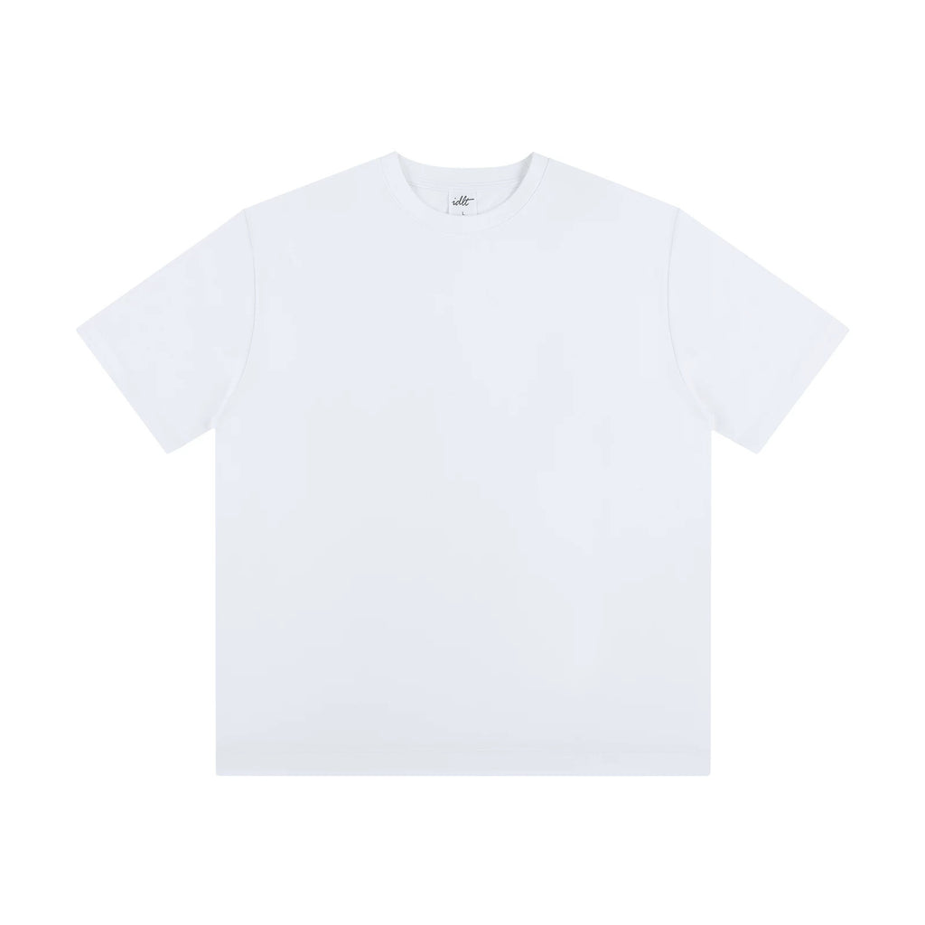 IDLT T-shirt, white front.