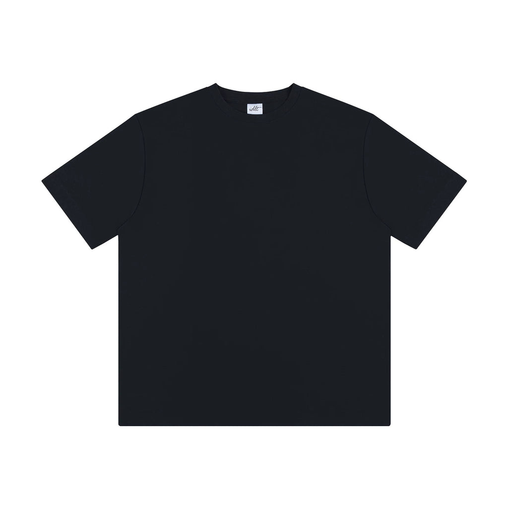 IDLT T-shirt, black front.