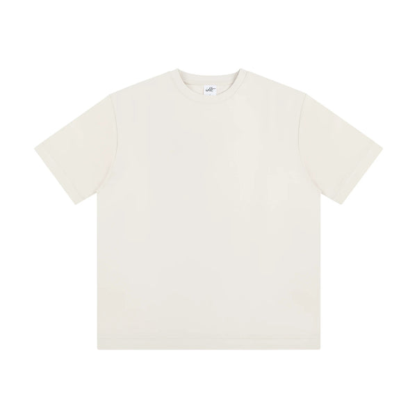 IDLT T-shirt, cream front.