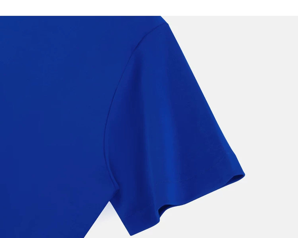 IDLT T-shirt, blue sleeve.