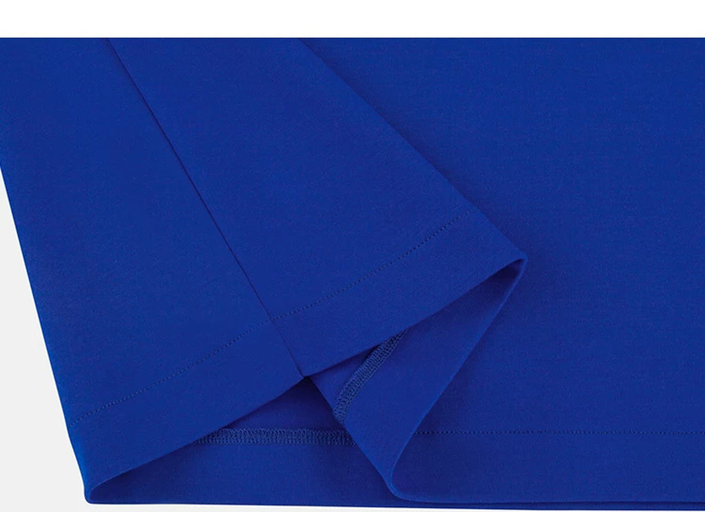 IDLT T-shirt, blue folded hem.