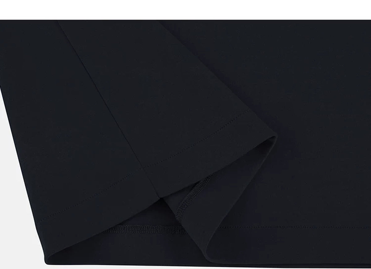 IDLT T-shirt, black folded hem.
