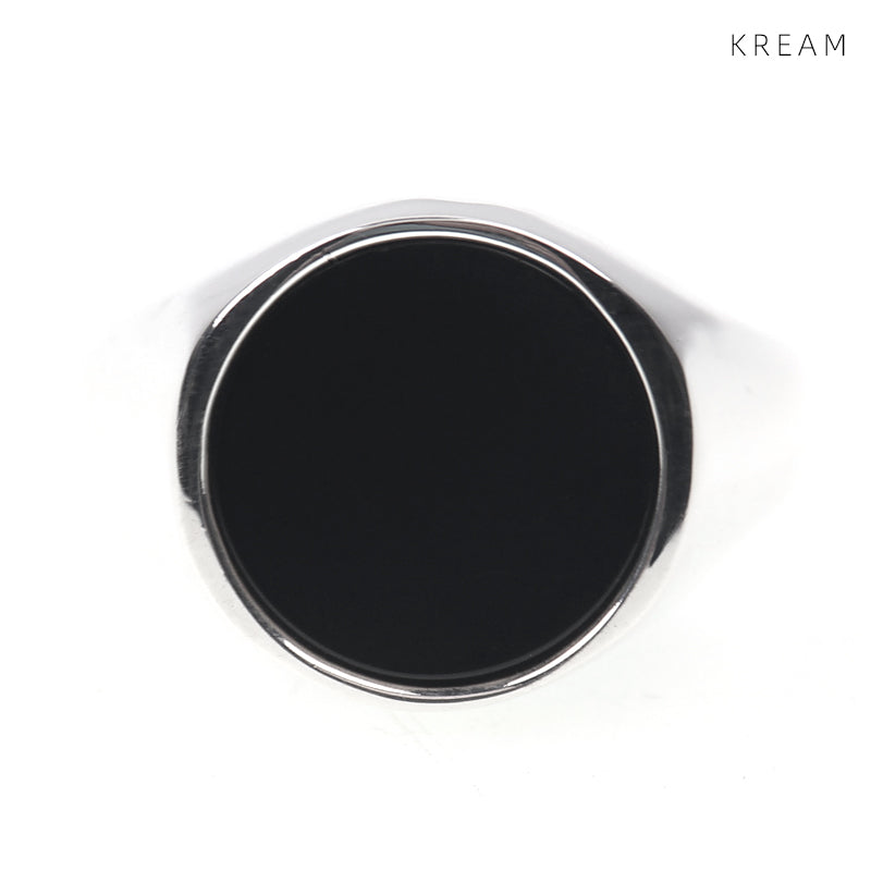 KREAM S925 Enamel Ring Sterling Silver Onyx Ring