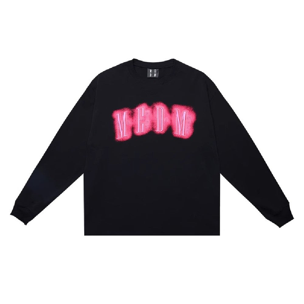 MEDM Neon Lights Logo Embroidered Long Sleeve Tee