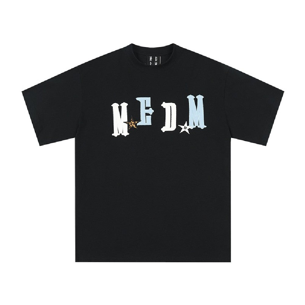 MEDM Embroidered Leather Logo Tee