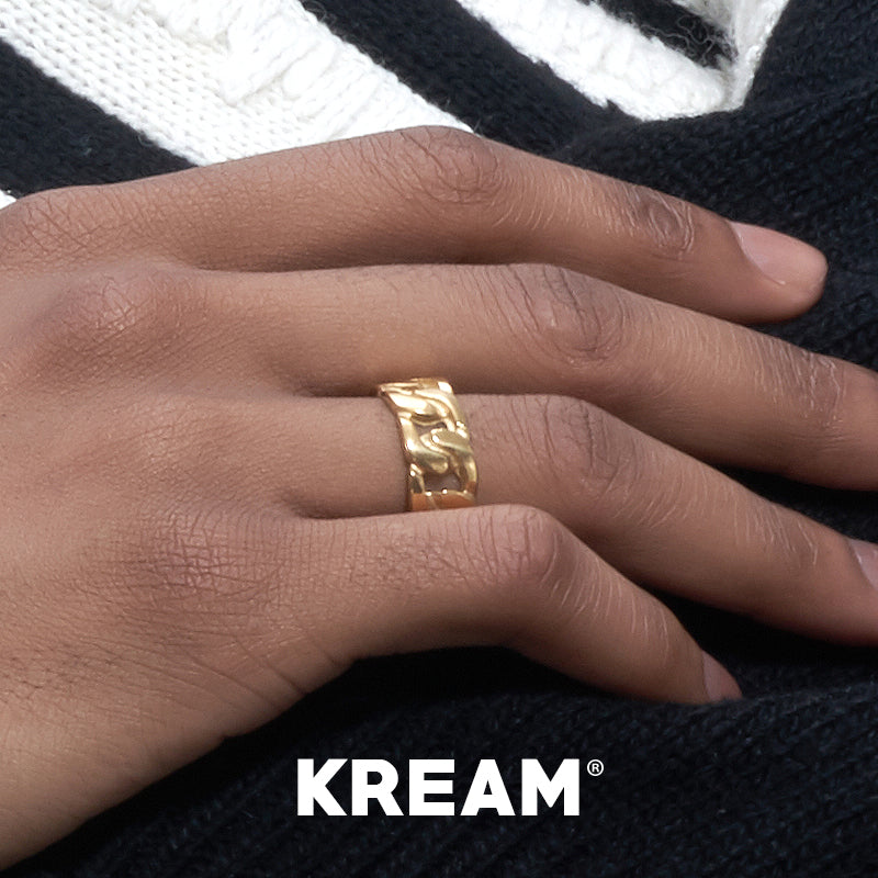 KREAM 18K gold-plated ring vintage twisted chain ring