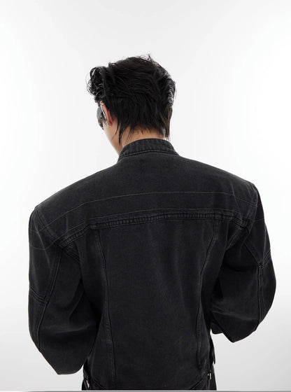 ArguE CulturE Washed Shoulder Pad Denim Jacket