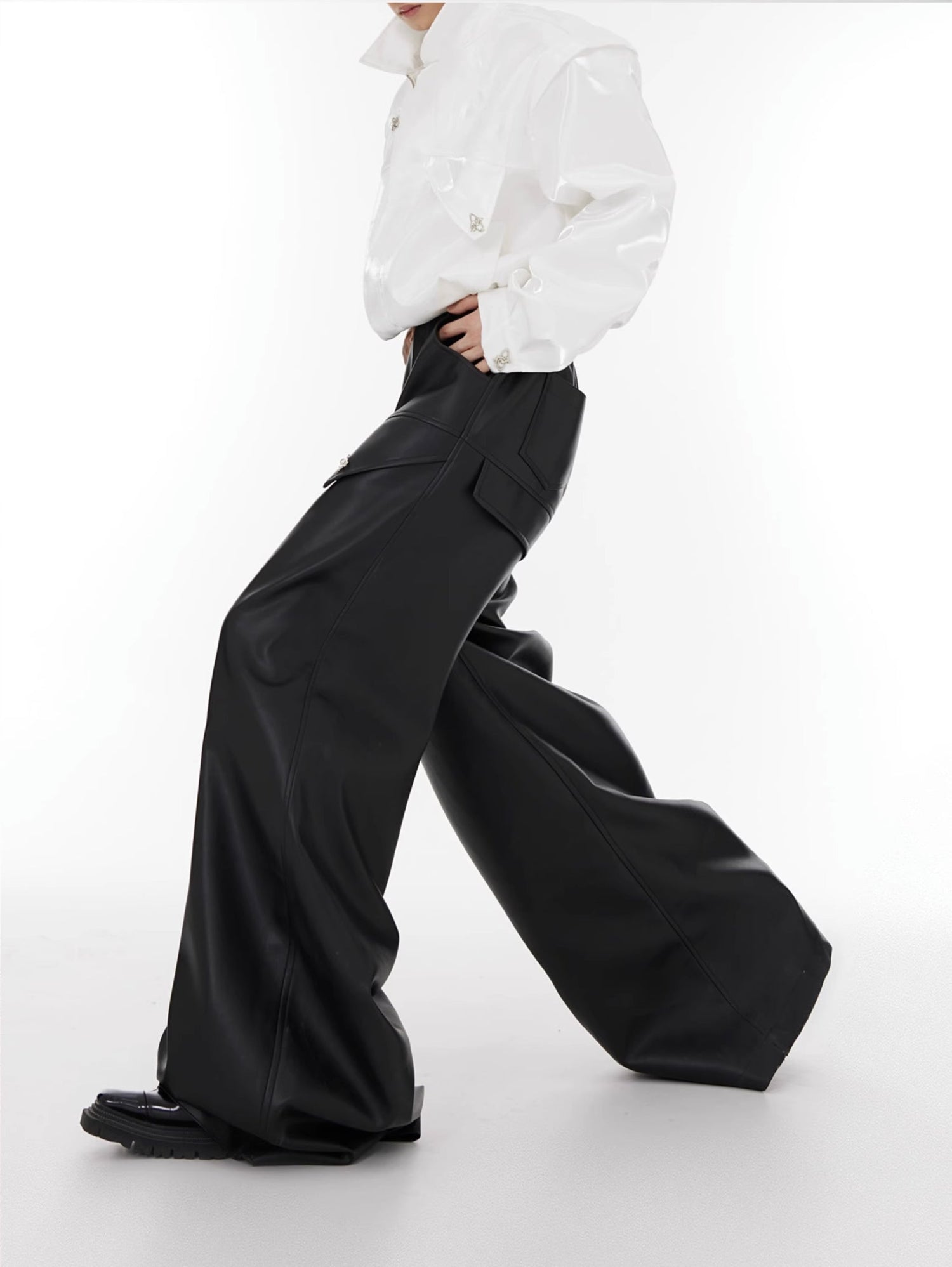 ArguE CulturE High Waist Wide Leg Leather Pants