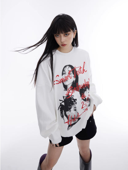 Printed Loose Sweatshirt