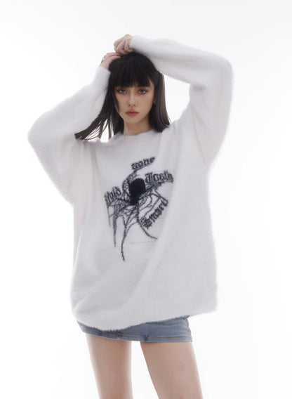 Loose Spider Print Sweater