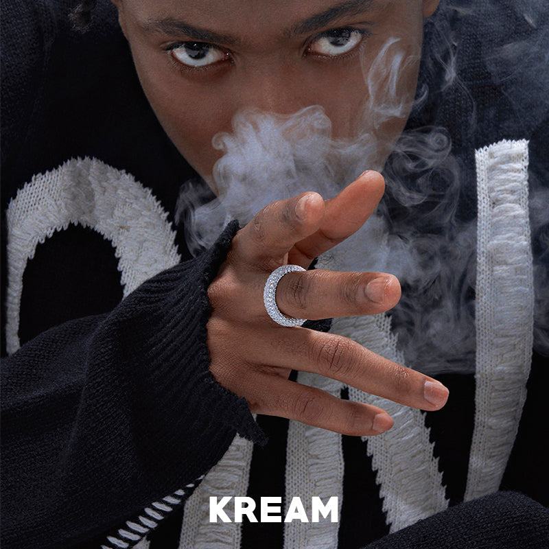 KREAM S925 アイスリング スターリングシルバー フルダイヤモンド