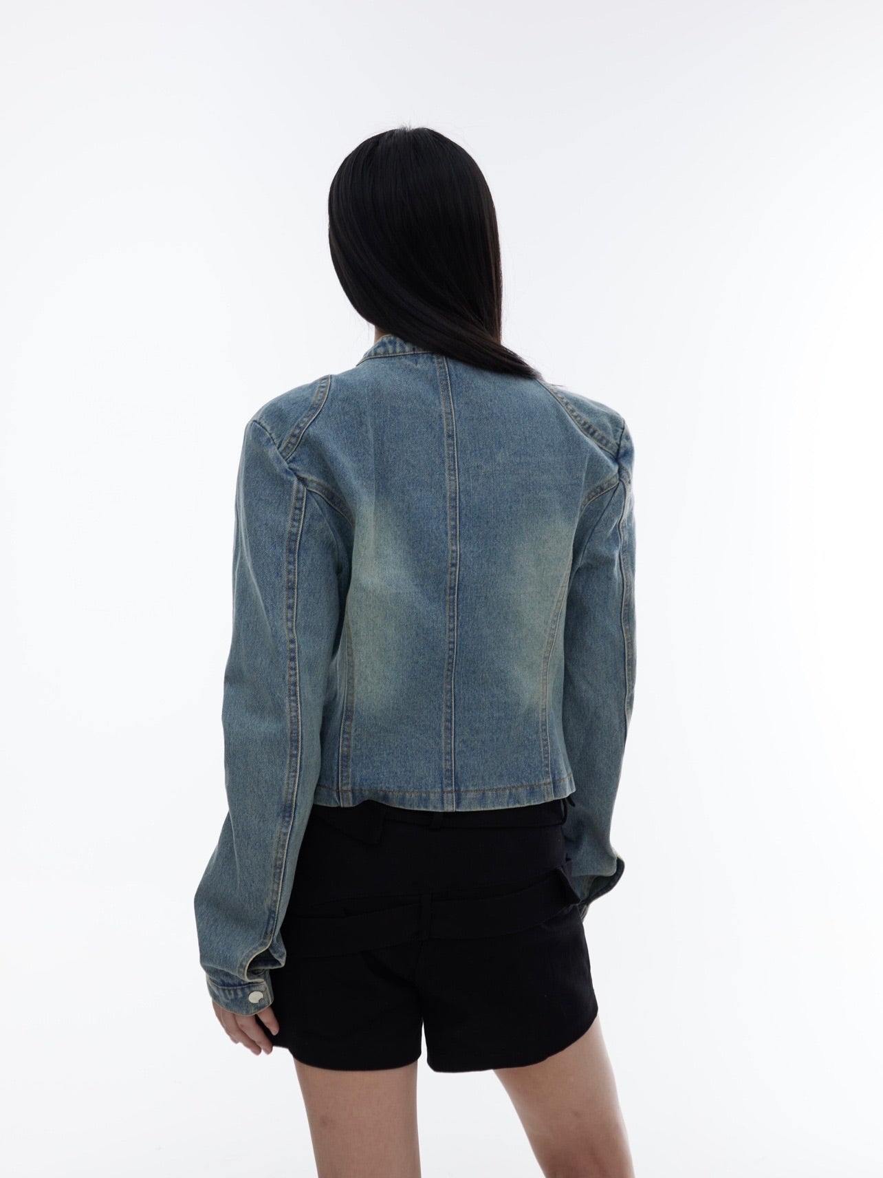 Embroidered Washed Denim Jacket