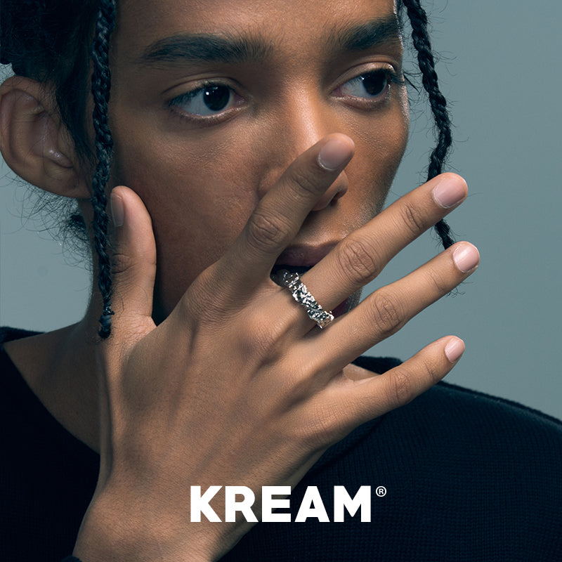 KREAM S925 スターリングシルバー 不規則なシンプルハンマー加工オープンエンドリング