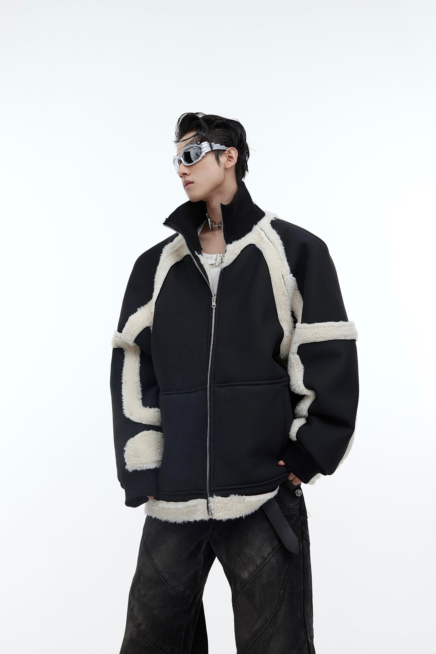 ArguE CulturE Sheep Wool Thickened PU Leather Jacket