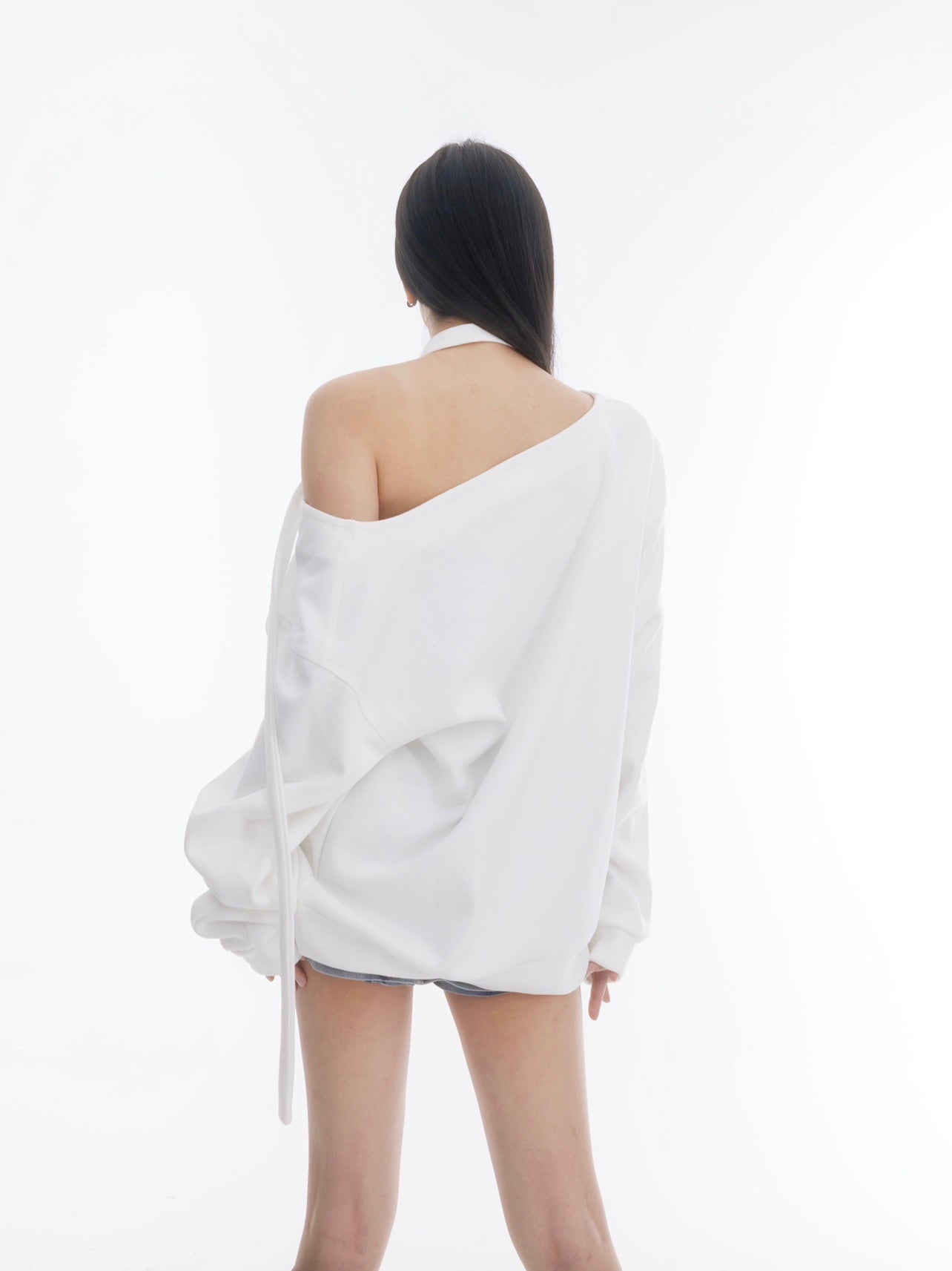 Hollow Off Shoulder Sweatshirt