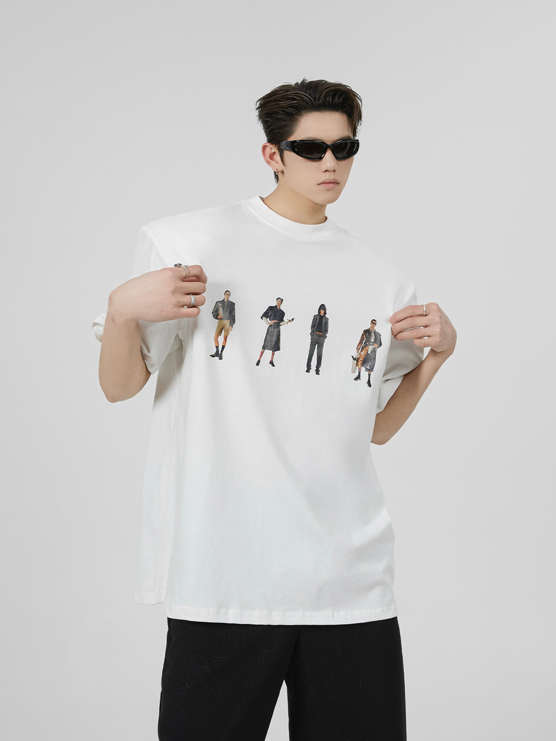 Printed Shoulder Pad Tee