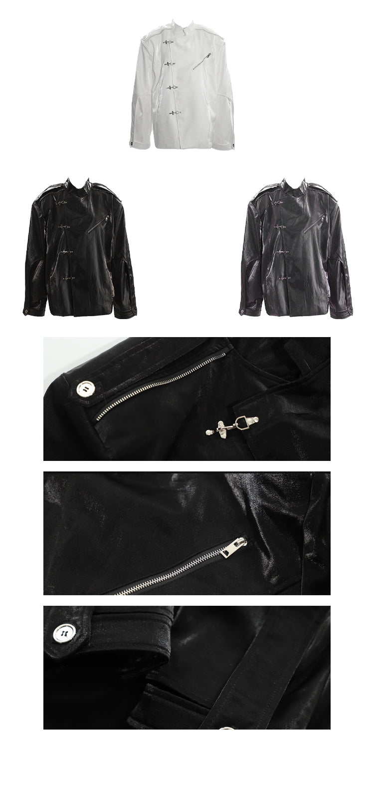 Streamer Metal Buckle Blazer Jacket