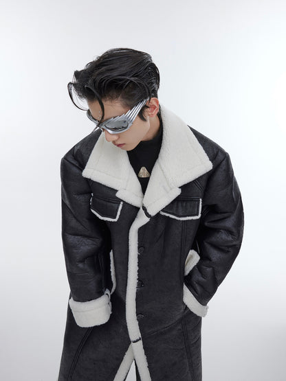 ArguE CulturE Sherpa Paneled Leather Coat