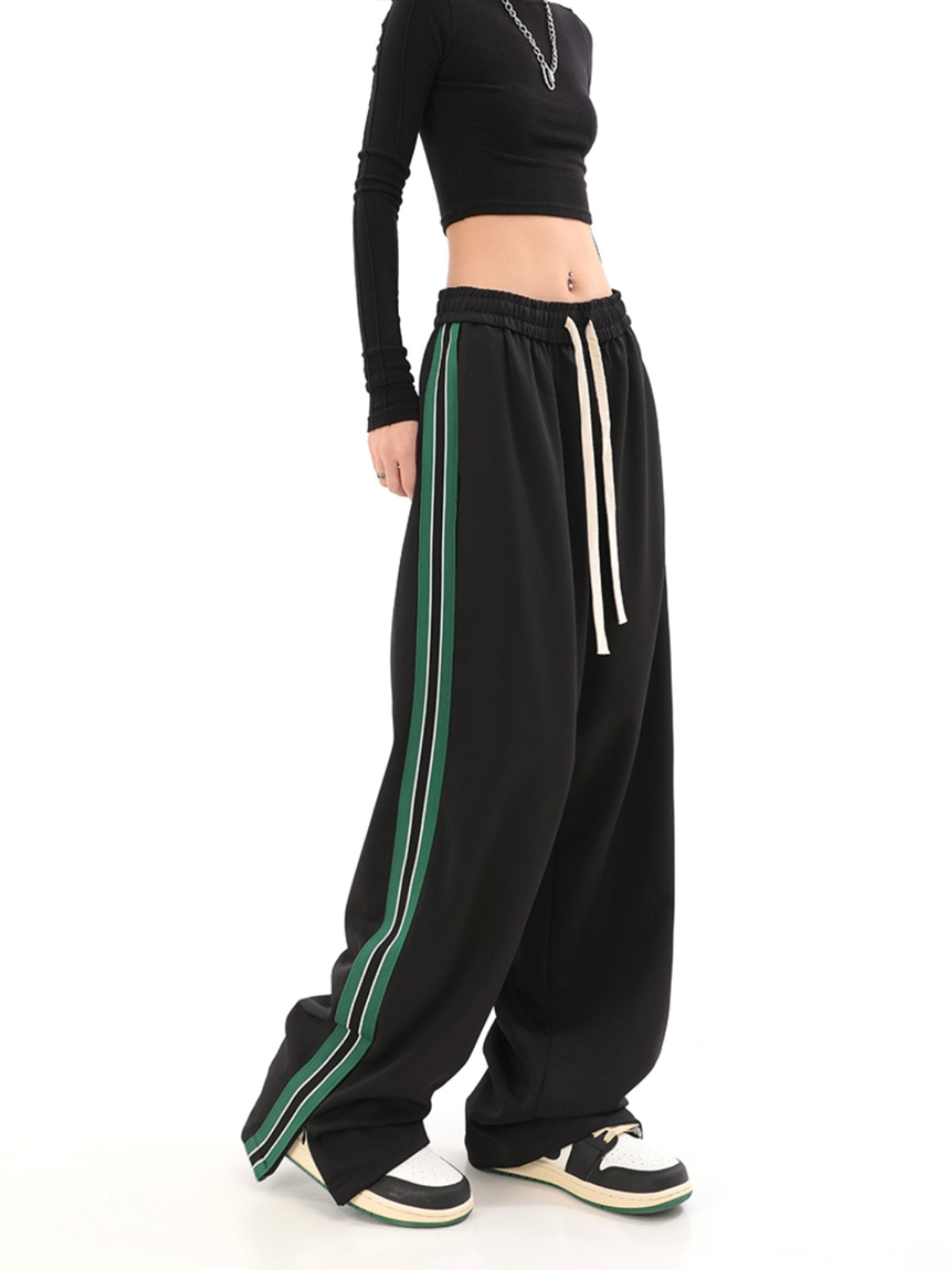 Striped High Waist Sweatpants