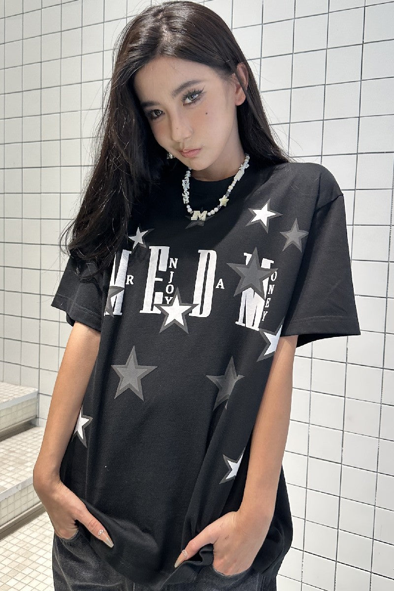 MEDM スタープリント ロゴ Tシャツ