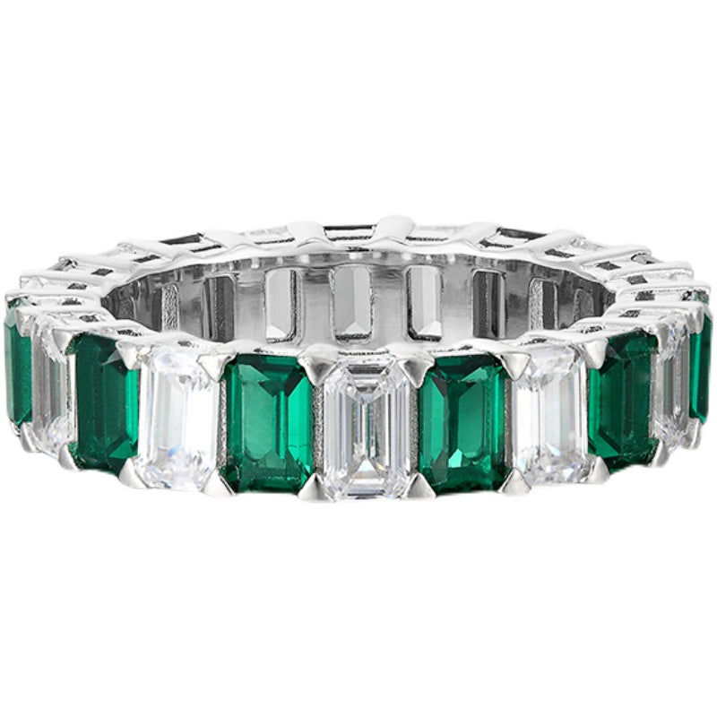 KREAM S925 Sterling Silver Square Diamond Ring