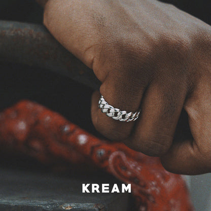 KREAM S925 Sterling Silver CUBAN RING