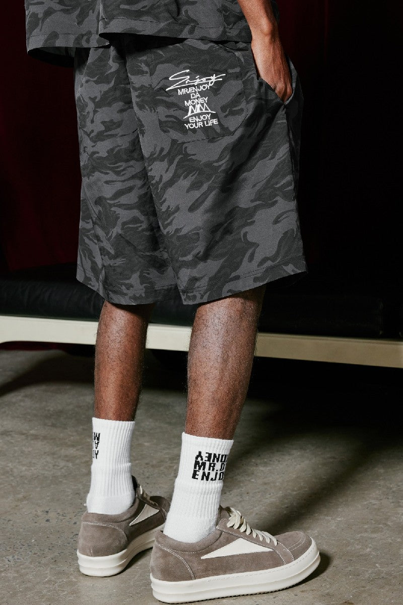 MEDM Camo Nylon Shorts