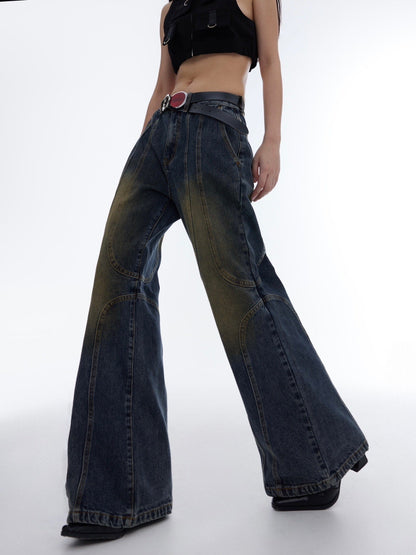 High Waist Flared Denim