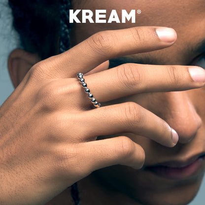 KREAM S925 Sterling Silver Round Bead Chain Ring