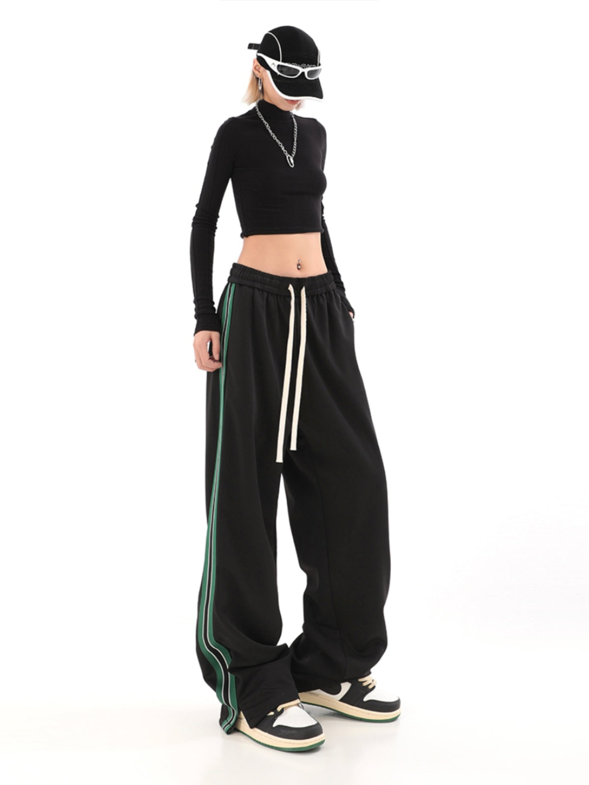 Striped High Waist Sweatpants