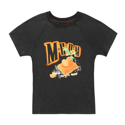 MEDM フルーツプリント ロゴTシャツ