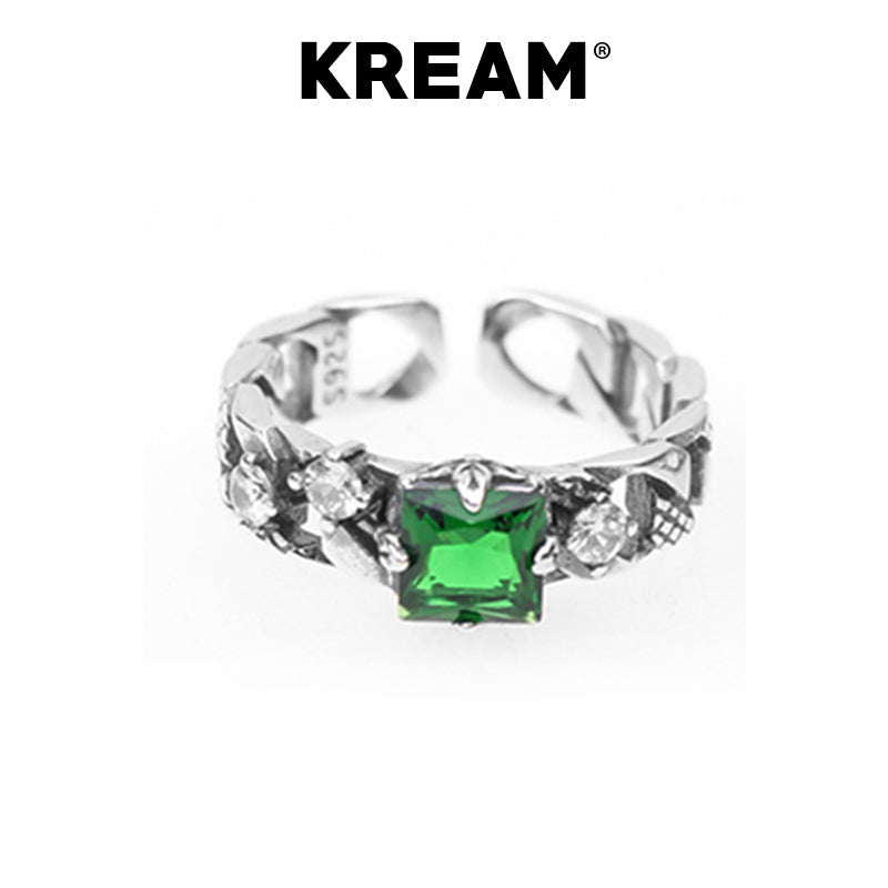 KREAM S925 Sterling Silver Vintage Zirconia Ring