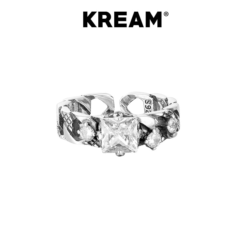 KREAM S925 Sterling Silver Vintage Zirconia Ring