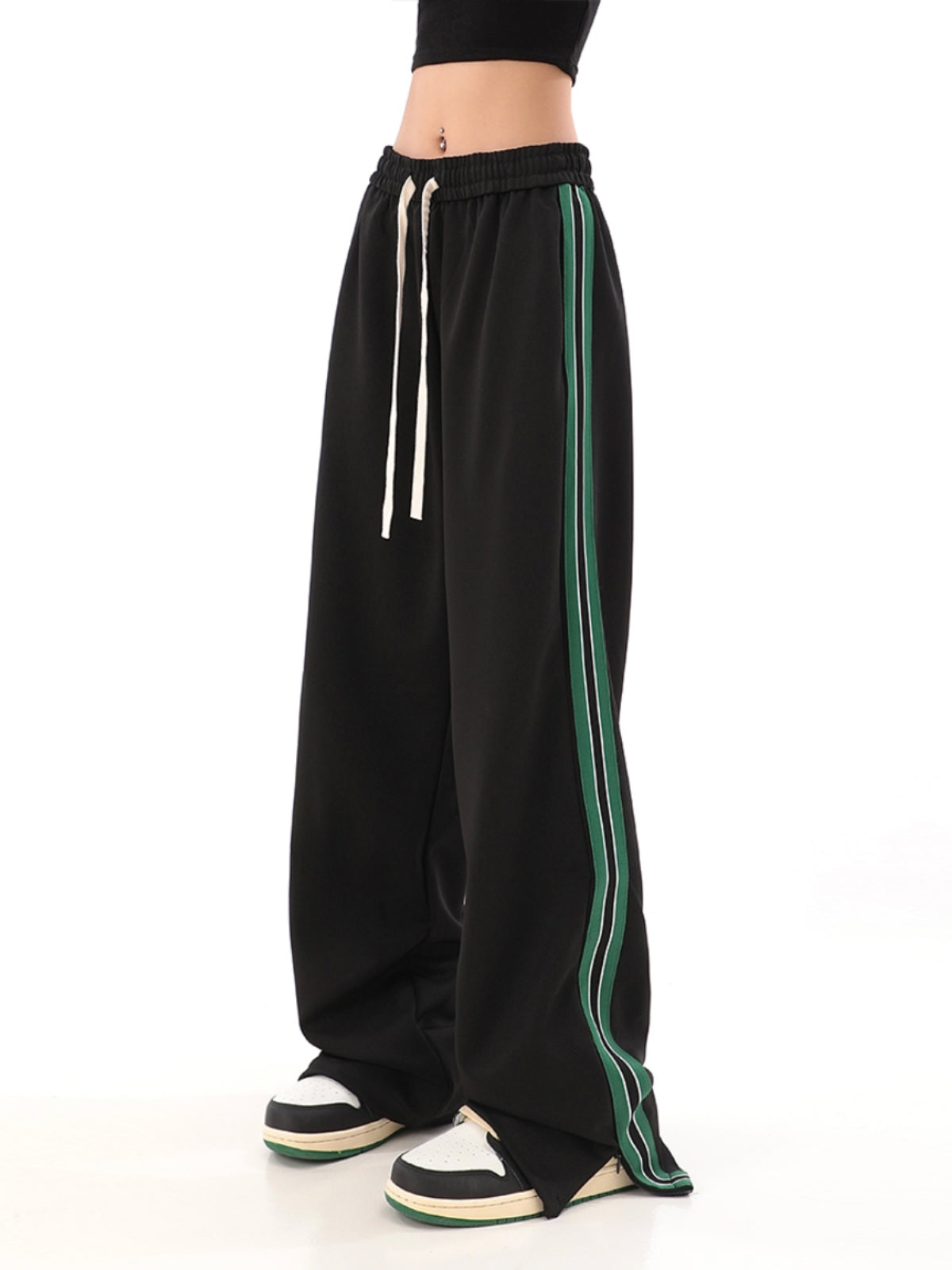 Striped High Waist Sweatpants